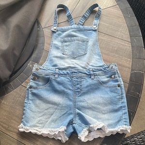 Cat & Jack Shortalls size 10/12 stretchy with lace feature on shorts- like new